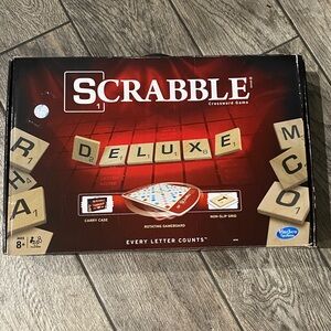 Deluxe Edition Scrabble Crossword Game Rotating Gameboard New 2014